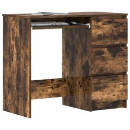 Berkfield Home Elegant Desk Smoked Oak 90x45x76 cm Engineered Wood in Brown - Size: 90 x 45 x 76 cm - thumbnail 4