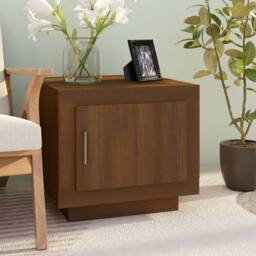 Berkfield Home Decorative Coffee Table Brown Oak 51x50x45 cm Engineered Wood - Size: 51 x 50 x 45 cm - thumbnail 2