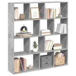 Berkfield Home Classic Book Cabinet Concrete Grey 132x29x141.5 cm Engineered Wood - thumbnail 4