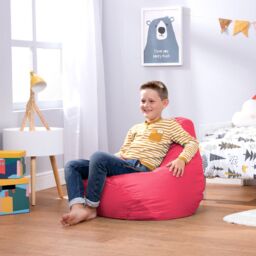 icon Kids High Back Bean Bag Red Indoor Outdoor Childrens Bean Bags in Pink - thumbnail 2