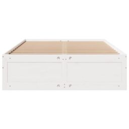 Berkfield Home Bed Frame without Mattress with Drawers White 150x200 cm King Size Solid Wood Pine - thumbnail 4