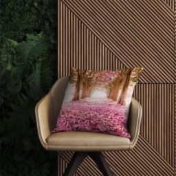 Warren Reed - Designer Pink Flower Tree Tunnel Outdoor Cushion - Size: 60 cm x 60 cm - thumbnail 2