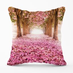 Warren Reed - Designer Pink Flower Tree Tunnel Outdoor Cushion - Size: 60 cm x 60 cm - thumbnail 1