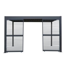 Monstershop Anthracite Aluminium Pergola With 2 x Shutter Panels - 3m x 4m in Grey - thumbnail 2