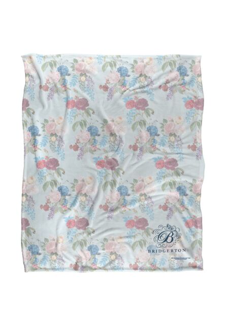 Bridgerton By Catherine Lansfield Bridgerton B Floral Silky Touch Super Soft Throw Blanket 152 X 127 cm in White - image 1