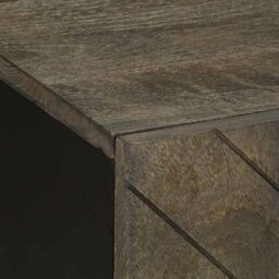 Berkfield Home TV Cabinet Black 105x33x46 cm Solid Wood Mango - Size: 105 x 33 x 46 cm - thumbnail 6
