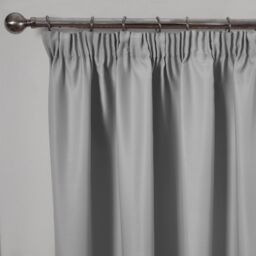 OHS Pair of Eyelet OR Pencil Pleat Blackout Curtains Thermal Ready Made in Silver - Size: 228 cm width x 228 cm drop - thumbnail 2