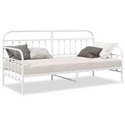 Berkfield Home Daybed Frame White 100x200 cm Steel - thumbnail 4