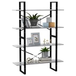 Berkfield Home 4-Tier Book Cabinet Concrete Grey 100x30x140 cm Engineered Wood - Size: 100 x 30 x 140 cm - thumbnail 4
