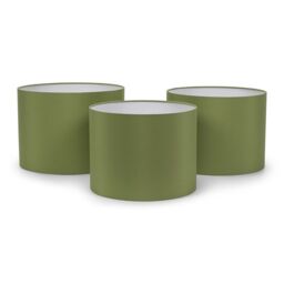 ValueLights Torbery Set of 3 Nesting Easy Fit Ceiling Light Lamp Shades with Bulbs in Olive - thumbnail 2