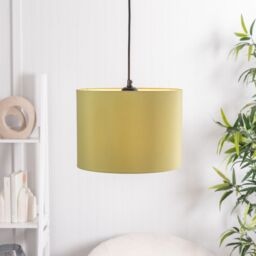 ValueLights Torbery Set of 3 Nesting Easy Fit Ceiling Light Lamp Shades with Bulbs in Olive - thumbnail 4