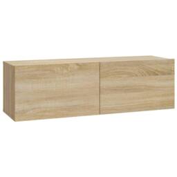 Berkfield Home Wall TV Cabinets 4 pcs Sonoma Oak 100x30x30 cm in Brown - Size: 100 x 30 x 30 cm - thumbnail 4