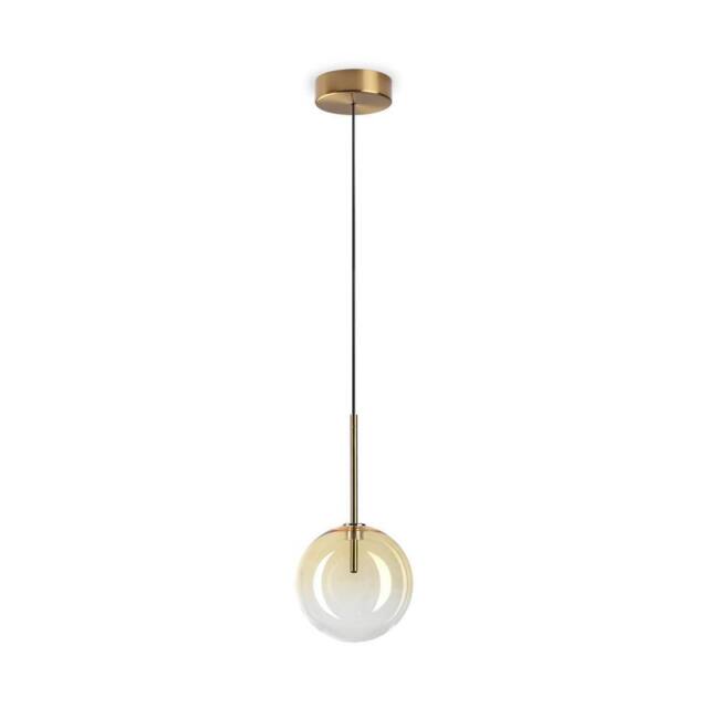 Netlighting Equinoxe 15cm Globe Pendant Ceiling Light Shaded Amber in Orange