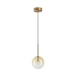 Netlighting Equinoxe 15cm Globe Pendant Ceiling Light Shaded Amber in Orange