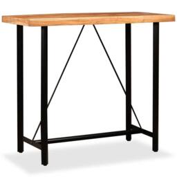 Berkfield Home Bar Table Solid Acacia Wood 120x60x107 cm in Brown - Size: 120 x 60 x 107 cm - thumbnail 8