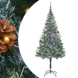 Berkfield Home Elegant Artificial Christmas Tree with Stand Green 180 cm PVC and - thumbnail 3