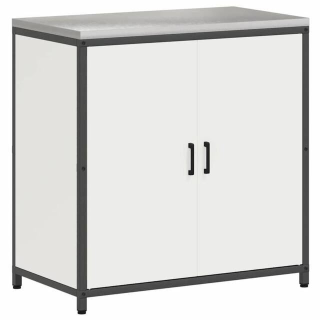 Berkfield Home Kitchen Storage Cabinet with Shelf with Storage with Door White Steel - image 1