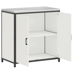 Berkfield Home Kitchen Storage Cabinet with Shelf with Storage with Door White Steel - thumbnail 6