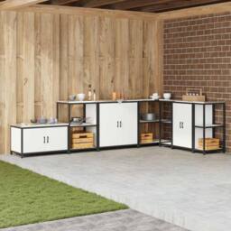 Berkfield Home Kitchen Storage Cabinet with Shelf with Storage with Door White Steel - thumbnail 2