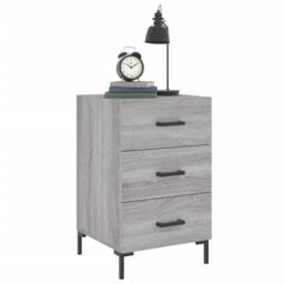 Berkfield Home Modern Bedside Cabinet Grey Sonoma 40x40x66 cm Engineered Wood - Size: 40 x 40 x 66 cm - thumbnail 1