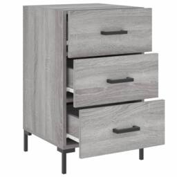 Berkfield Home Modern Bedside Cabinet Grey Sonoma 40x40x66 cm Engineered Wood - Size: 40 x 40 x 66 cm - thumbnail 7