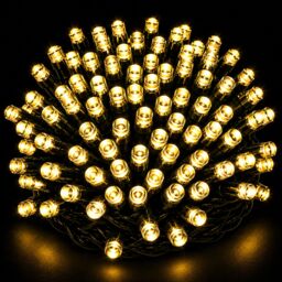 simpa 200 LED Multi-Action Battery Operated String Lights in Yellow - thumbnail 2
