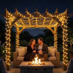 simpa 200 LED Multi-Action Battery Operated String Lights in Yellow - thumbnail 3
