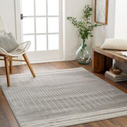 Livabliss Floransa-Geometric Grey Ivory Brown Modern Living Dining Bedroom Rug - Size: 160 cm x 215 cm - thumbnail 1