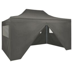Berkfield Home Professional Folding Party Tent with 4 Sidewalls 3x4 m Steel Anthracite in Black