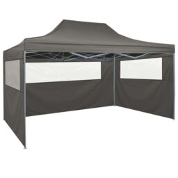 Berkfield Home Professional Folding Party Tent with 4 Sidewalls 3x4 m Steel Anthracite in Black - thumbnail 4