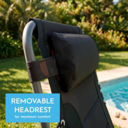 Harbour Housewares 2 Piece Padded Zero Gravity Chair Set in Black - thumbnail 6