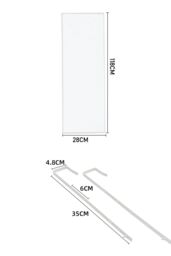 Living and Home 28cm W x 118cm H Metal Frame Rectangular Door Hanging Mirror Dressing Wall Mirror, White - Size: 28 cm W x 118 cm H - thumbnail 6