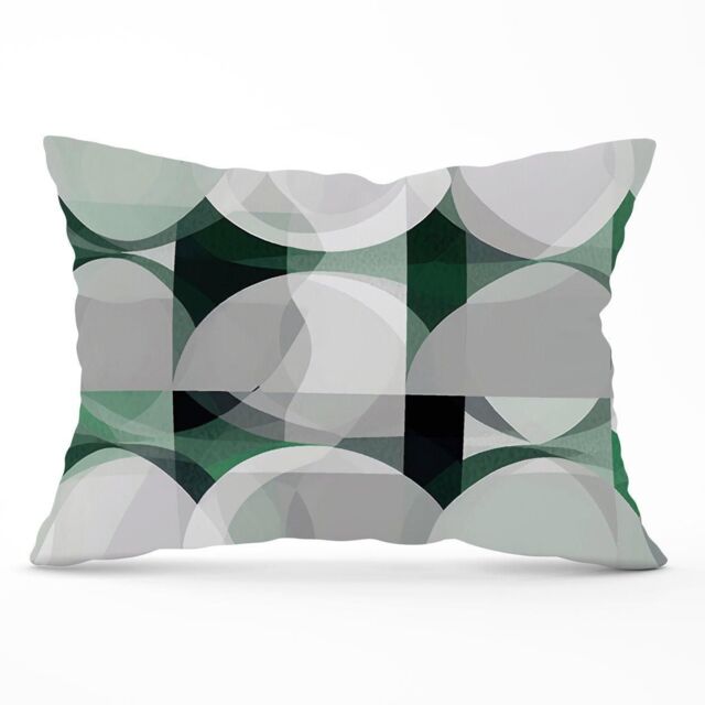 Warren Reed - Designer Geometric Grey Green Cushions - Size: 45 cm x 45 cm - image 1