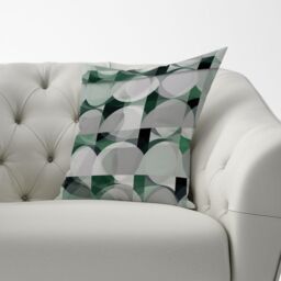 Warren Reed - Designer Geometric Grey Green Cushions - Size: 45 cm x 45 cm - thumbnail 3