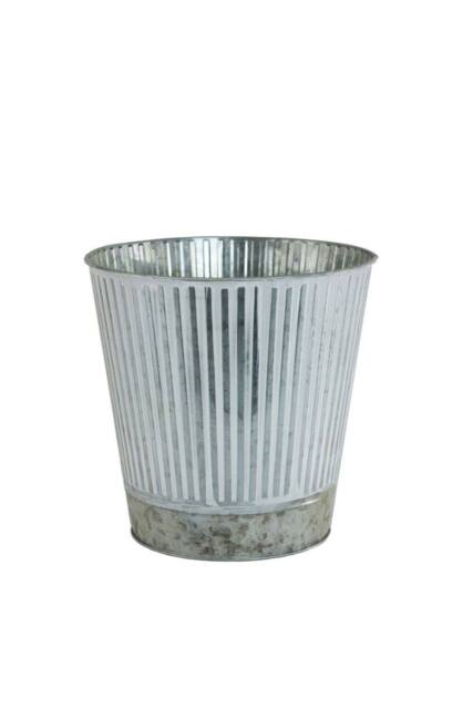 KDMD Whitewash Zinc Bucket with Silver Base 3 Pack - image 1