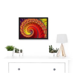 Artery8 Photo Fractal Flower Spiral mandelbrot Artwork Framed Wall Art Print A4 in Black - thumbnail 2