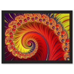 Artery8 Photo Fractal Flower Spiral mandelbrot Artwork Framed Wall Art Print A4 in Black - thumbnail 1