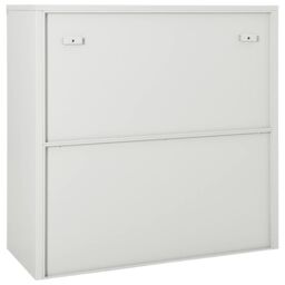 Berkfield Home Sliding Door Cabinet Light Grey 90x40x90 cm Steel - Size: 90 x 40 x 90 cm - thumbnail 4