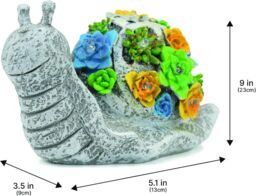 ILFD Group Ltd Solar Tortoise & Snail Garden Ornaments in Grey - Size: 1 Pack - thumbnail 5