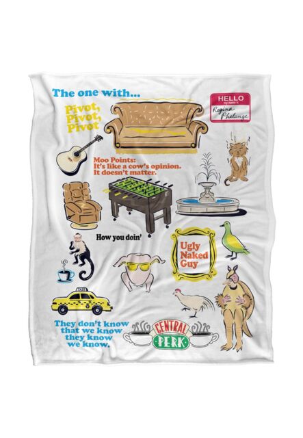 Warner Brothers Friends Silky Touch Super Soft Throw Blanket 152x127cm in White - Size: 152x127 cm - image 1