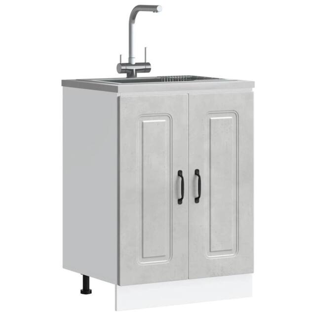 Berkfield Home Sink Base Cabinet Kalmar Concrete Grey 60x46x81.5 cm Engineered Wood - image 1