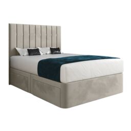 KDMD Marcelo Upholstered Soft Velvet Cream Bed Frame - Size: Single - thumbnail 5