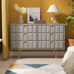 Ready Assembled 2 U Metro 6 Drawer Wide Chest (Ready Assembled) in Grey