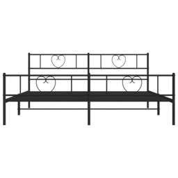 Berkfield Home Metal Bed Frame with Headboard & Footboard Black 200x200 cm - thumbnail 5
