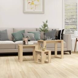 Berkfield Home Nesting Tables 3 pcs Sonoma Oak Engineered Wood in Light Brown - thumbnail 2