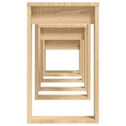 Berkfield Home Nesting Tables 3 pcs Sonoma Oak Engineered Wood in Light Brown - thumbnail 9