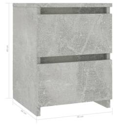 Berkfield Home Elegant Bedside Cabinet Concrete Grey 30x30x40 cm Engineered Wood - Size: 30 x 30 x 40 cm - thumbnail 6