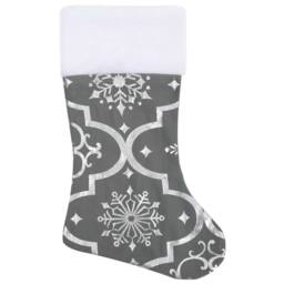 Berkfield Home Luxury Christmas Tree Skirt with Sock Grey 90 cm Fabric - thumbnail 4