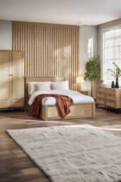 Julian Bowen Padstow Rattan Effect Ottoman Storage Bed in Natural - Size: Double - thumbnail 2