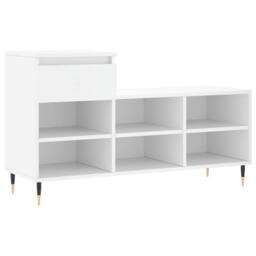 Berkfield Home Shoe Cabinet White 102x36x60 cm Engineered Wood - Size: 102 x 36 x 60 cm - thumbnail 3